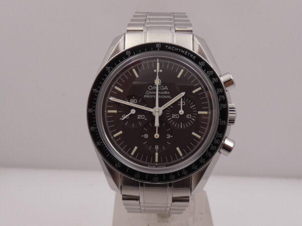 Cronografo Omega Speedmaster Professional Moonwatch CHOCOLATE BOX PAPERS & TAG PRICE Anno 2011 Manuale Acciaio BRACCIALATO