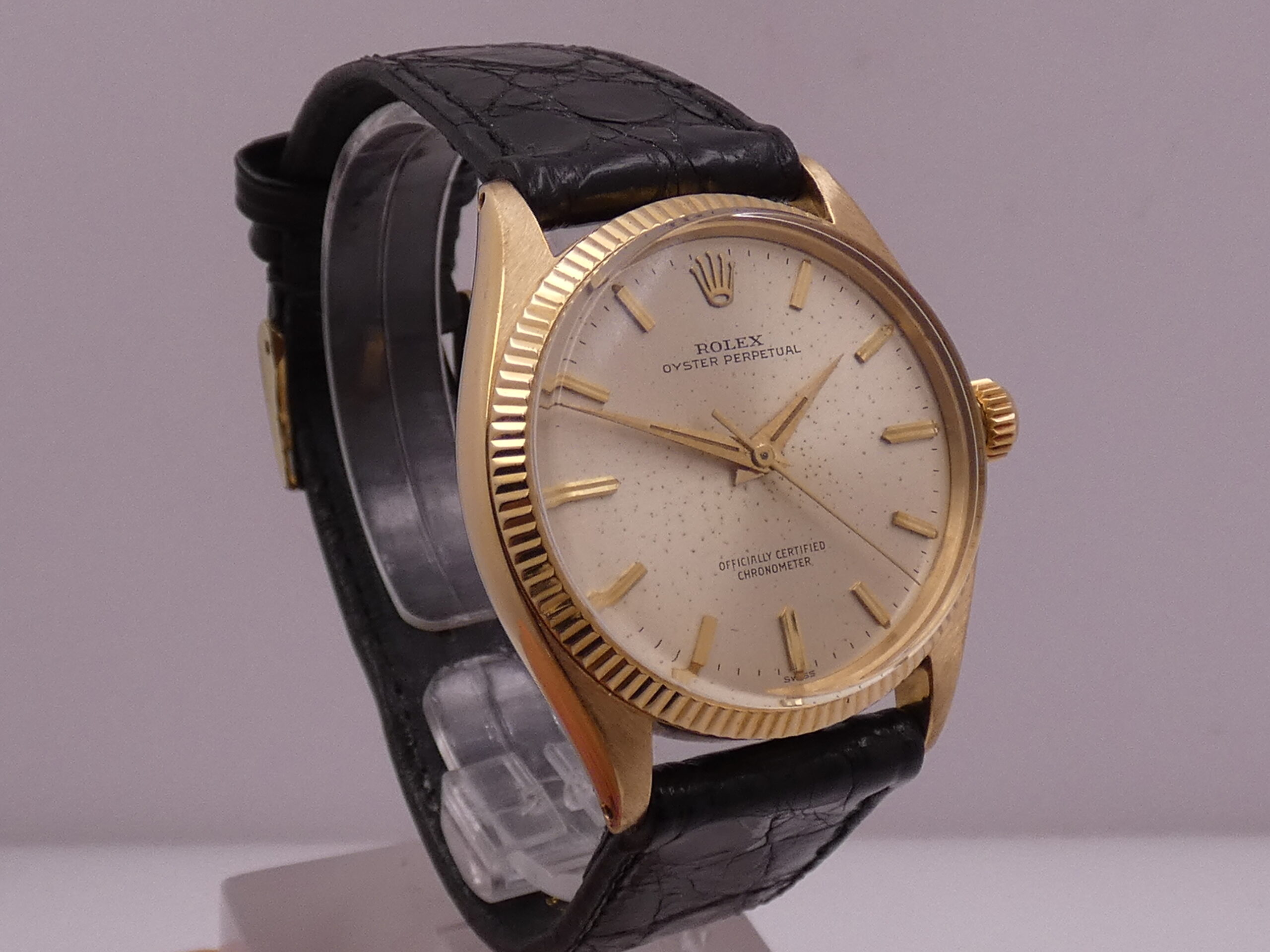 Rolex Oyster Perpetual 34 6567 Oro Massiccio 18Kt ANNO 1968 Rotore Butterfly Automatico Vintage - immagine 9