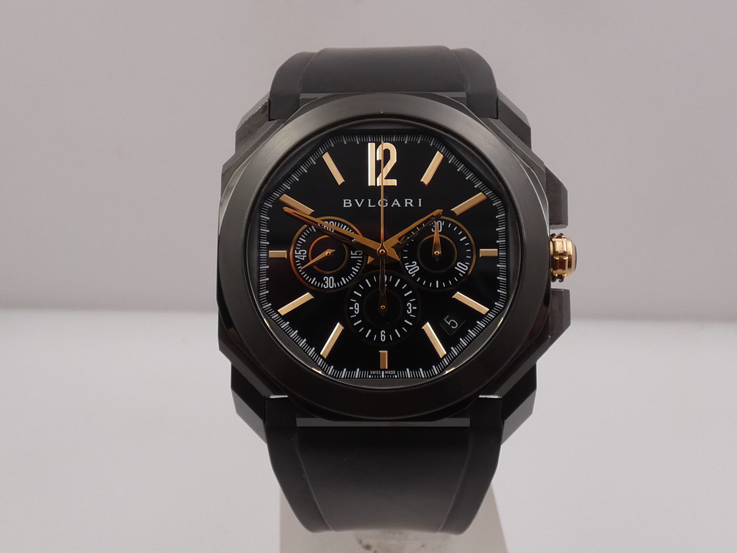 Cronografo Bulgari Octo Velocissimo Ultranero BOX&PAPERS TOP CONDITION Automatico Anno 2018 Acciaio& DLC Nero Calibro El Primero Ref. 102630 - immagine 9