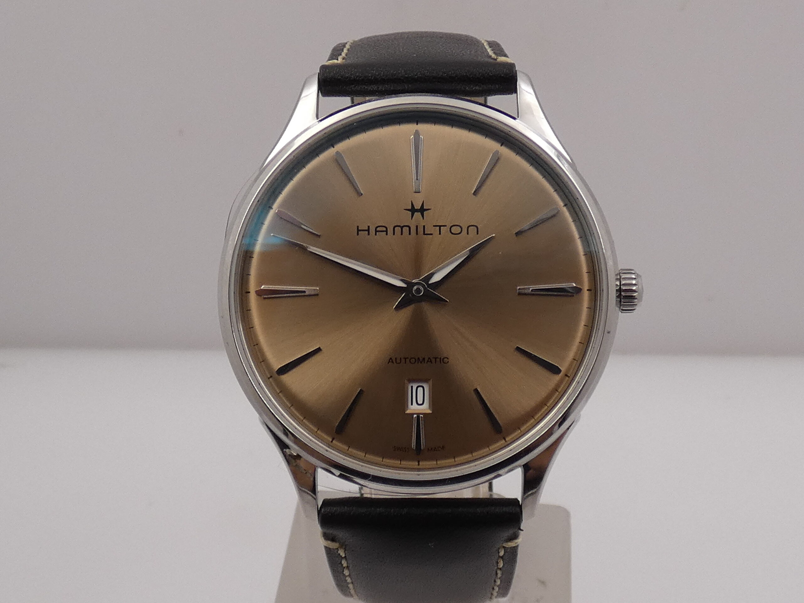 Hamilton Jazzmaster Thinline NEW BOX&PAPERS Beige Soleil Dial Automatico Acciaio Ref. H385250 - immagine 9