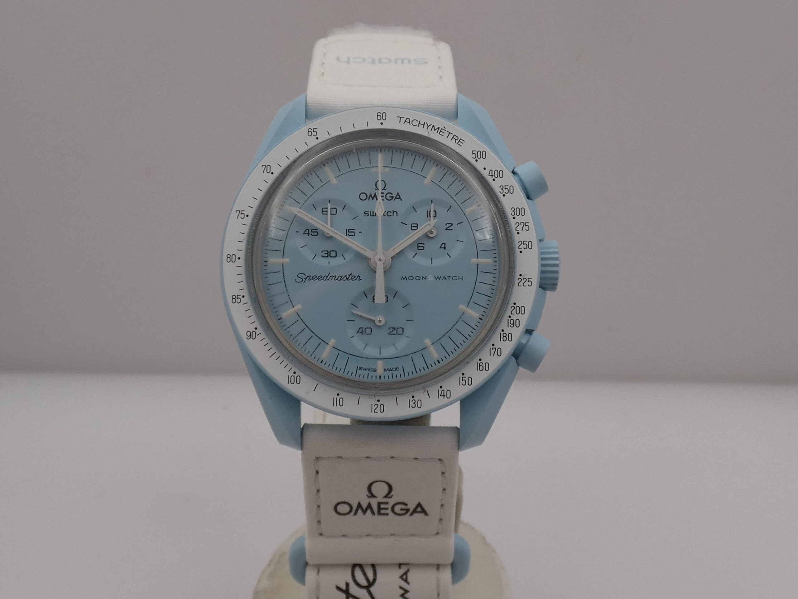 Cronografo Swatch Moonswatch x Omega "Mission To Uranus" WITH BOX Bioceramic Case Ref. SO33L100 Edizione Speciale - immagine 9