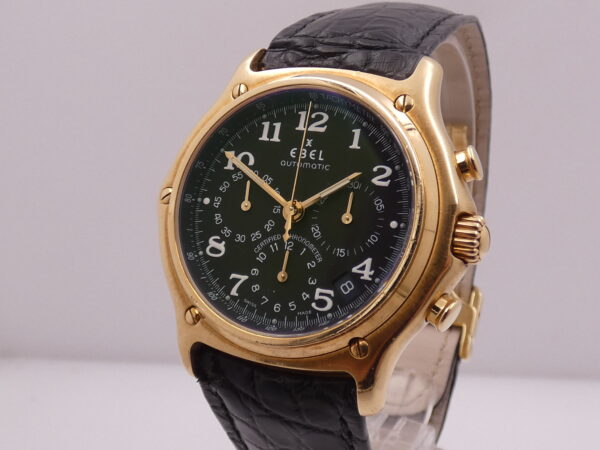 Cronografo Ebel Le Modulor 1911 Oro Massiccio 18Kt Automatico Chronometer '90s Black Dial 8137241
