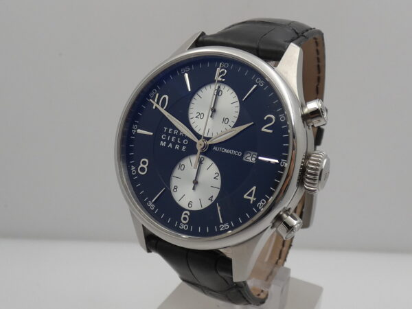 Cronografo TCM Terra Cielo Mare Milano BOX&PAPERS ANNO 2017 LIKE NEW Automatico Acciaio