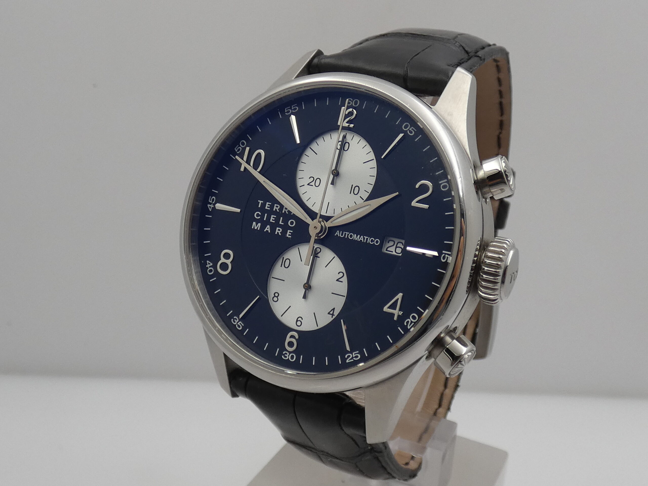 Cronografo TCM Terra Cielo Mare Milano BOX&PAPERS ANNO 2017 LIKE NEW Automatico Acciaio - immagine 7