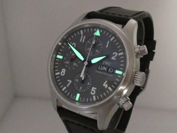 Cronografo IWC Flieger Pilot Day-Date 42mm IW3717 Automatico Acciaio ANNI '2000