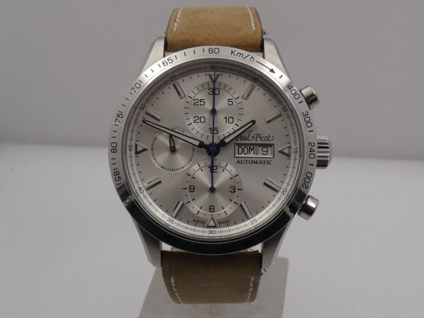 Cronografo Paul Picot Gentleman Sport Day-Date 2127S 42mm LIKE NEW BOX&PAPERS Automatico Acciaio