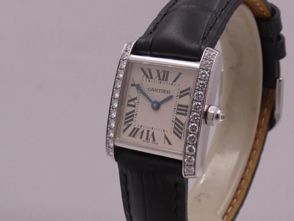 Cartier Tank Française 2403 Lady Oro Bianco 18Kt With Factory Diamonds ANNI '2000s Wonderful