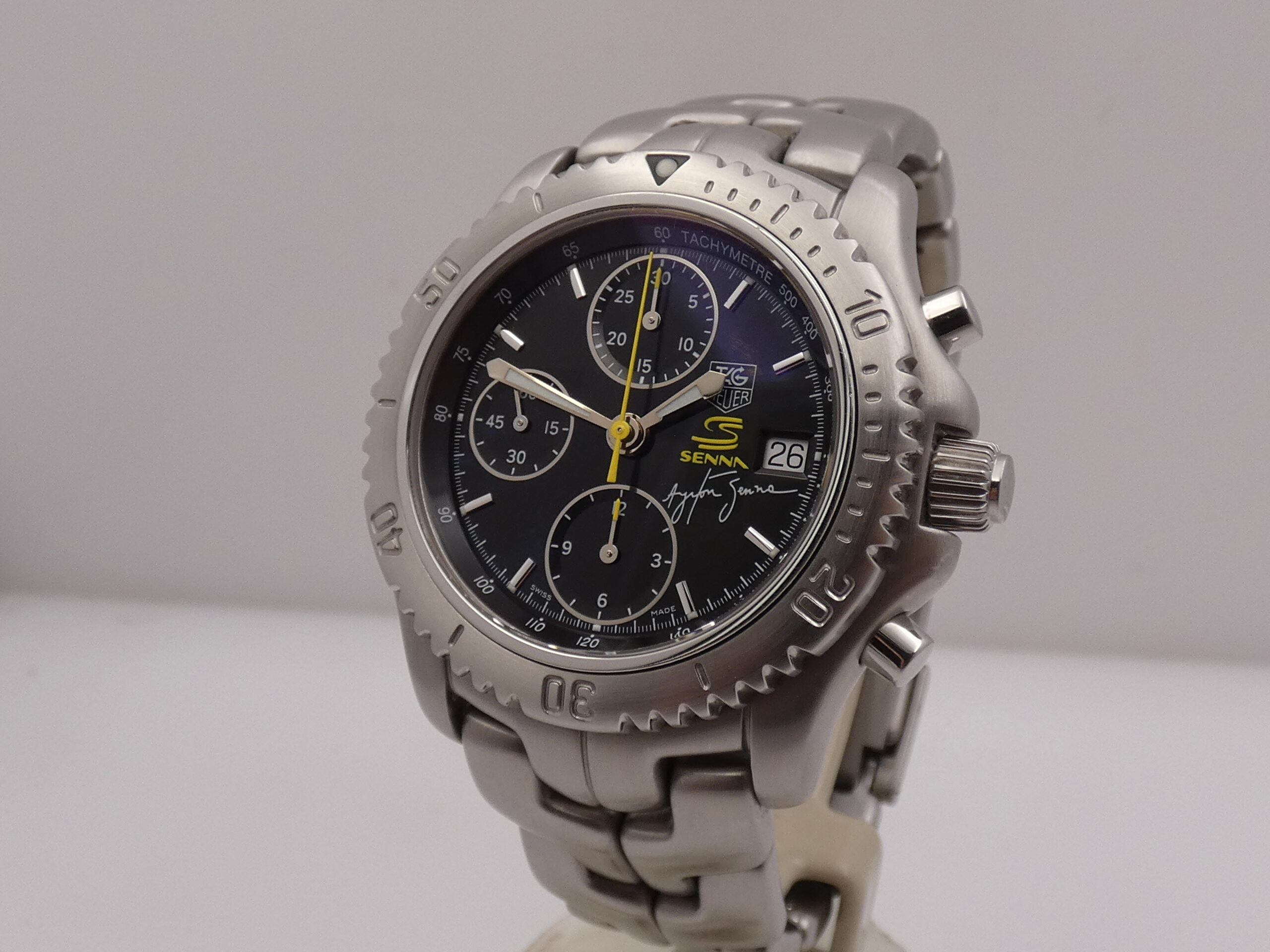 Cronografo TAG Heuer Link Ayrton Senna CT2115 WITH BOX Edizione Limitata Automatico Braccialato Acciaio Anni 2000 - immagine 10