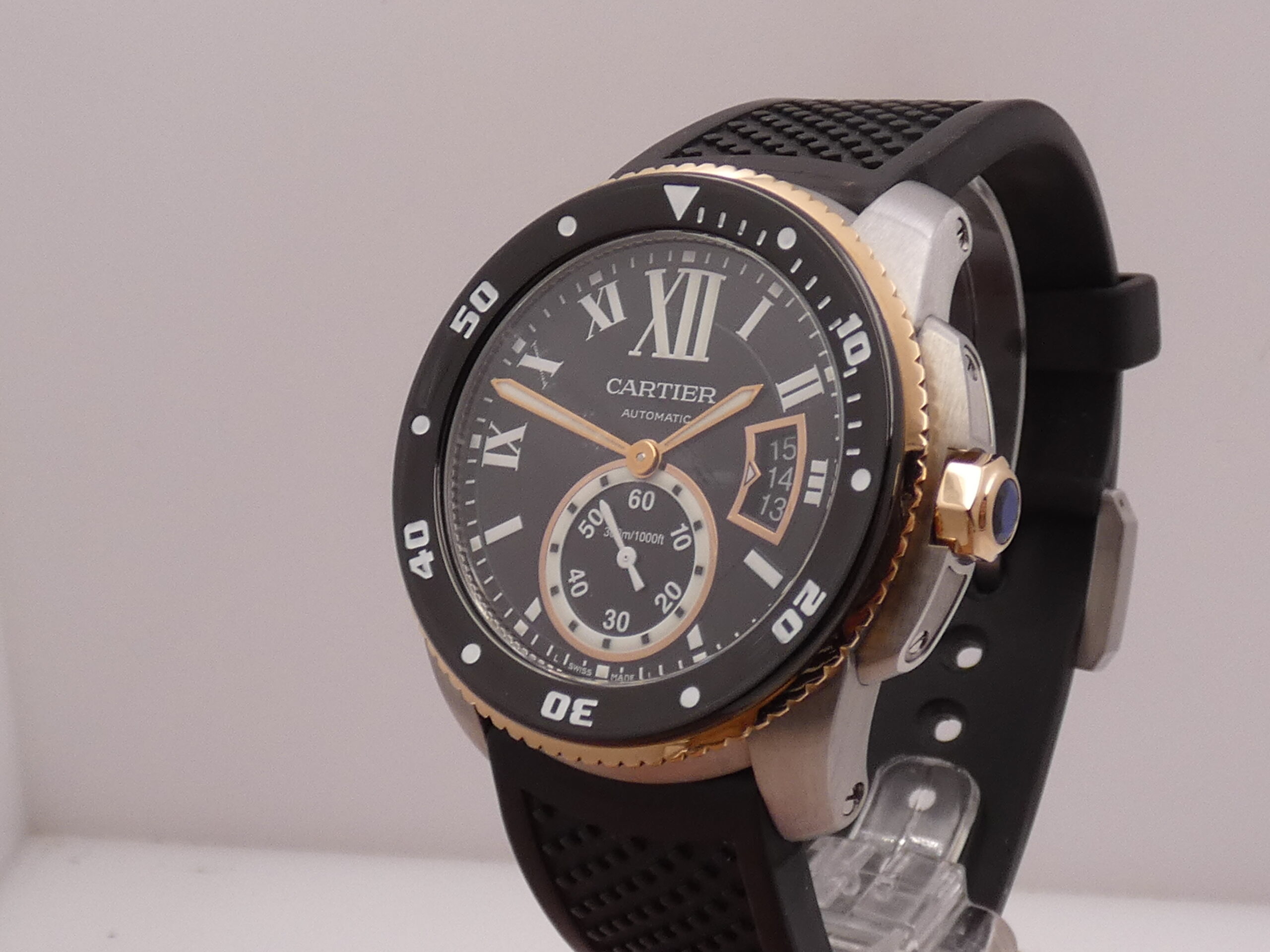 Cartier Calibre de Cartier Diver 3729 Ghiera Oro Rosa 18Kt WITH PAPERS Anno 2016 TOP CONDITION Ghiera Nera in Ceramica Automatico Acciaio - immagine 10