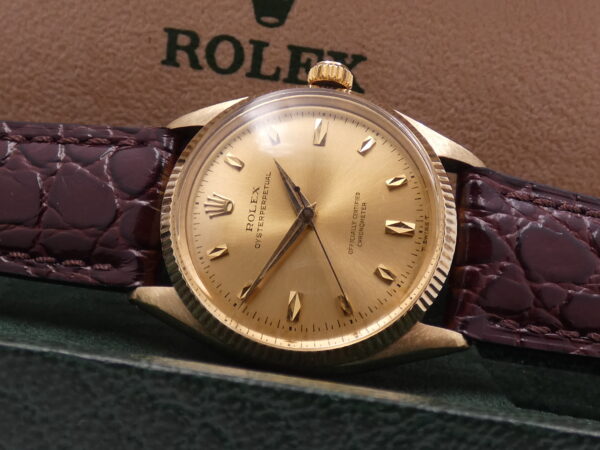 Rolex Oyster Perpetual 34 6567 Oro 14Kt Automatico Rotore a Farfalla ANNI 50 Vintage