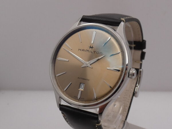 Hamilton Jazzmaster Thinline NEW BOX&PAPERS Beige Soleil Dial Automatico Acciaio Ref. H385250