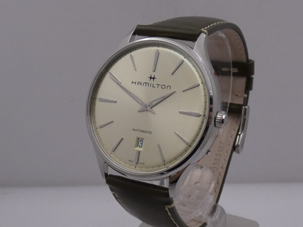 Hamilton Jazzmaster Thinline NEW BOX&PAPERS Light Green Soleil Dial Automatico Acciaio Ref. H385250