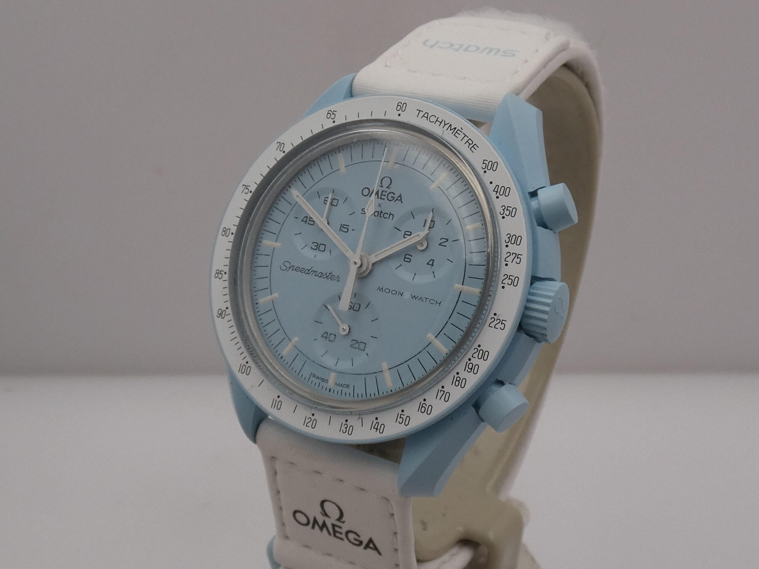 Cronografo Swatch Moonswatch x Omega "Mission To Uranus" WITH BOX Bioceramic Case Ref. SO33L100 Edizione Speciale - immagine 10