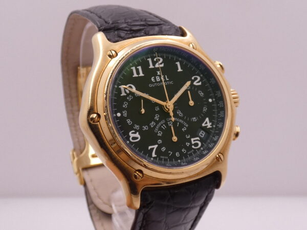 Cronografo Ebel Le Modulor 1911 Oro Massiccio 18Kt Automatico Chronometer '90s Black Dial 8137241