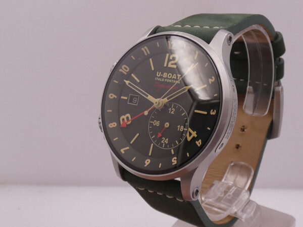 U-Boat Italo Fontana 1938 Doppiotempo Green GMT 8500 Automatico With PAPERS Anno 2020 Dual Crown