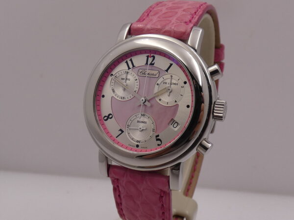 Cronografo Chopard Mille Miglia 12/8900 33mm PINK M.O.P. DIAL TOP CONDITION For Ladies EDIZIONE LIMITATA DI 2000PZ AL MONDO Elton John Aids Foundation