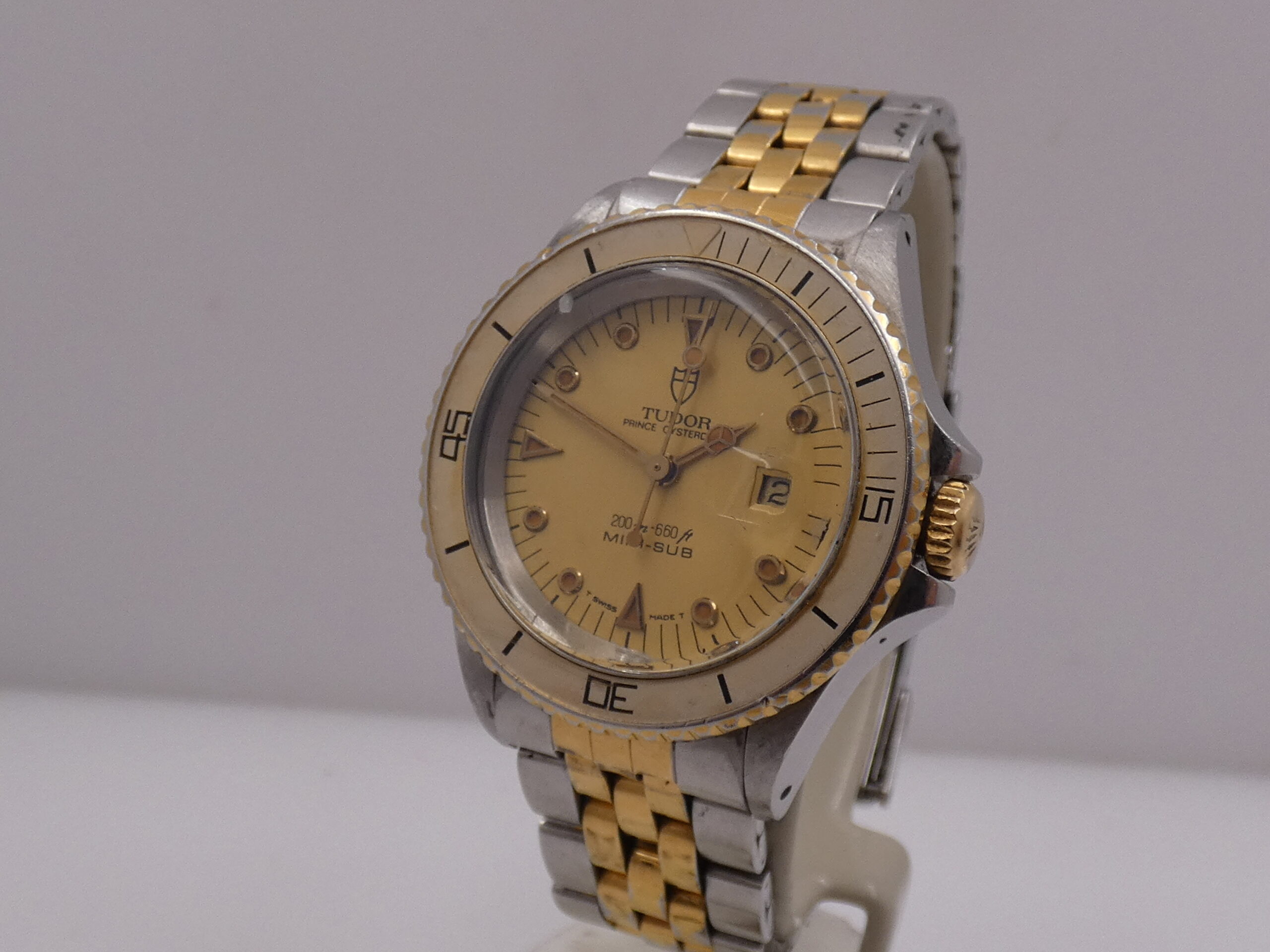 Tudor Prince Oysterdate Mini Sub 94401 By Rolex Nipple Dial Automatico Acciaio & 18Kt G.F. Anno 1988 - immagine 9