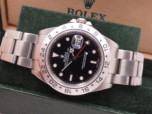 Rolex Explorer II 16570 JUST SERVICED Black Dial Anno 2002 Automatico Acciaio Braccialato Oyster