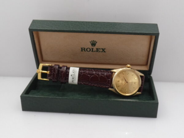 Rolex Oyster Perpetual 34 6567 Oro 14Kt Automatico Rotore a Farfalla ANNI 50 Vintage