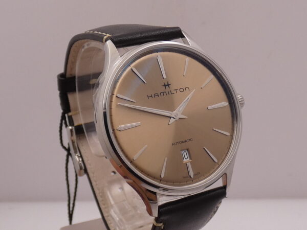 Hamilton Jazzmaster Thinline NEW BOX&PAPERS Beige Soleil Dial Automatico Acciaio Ref. H385250