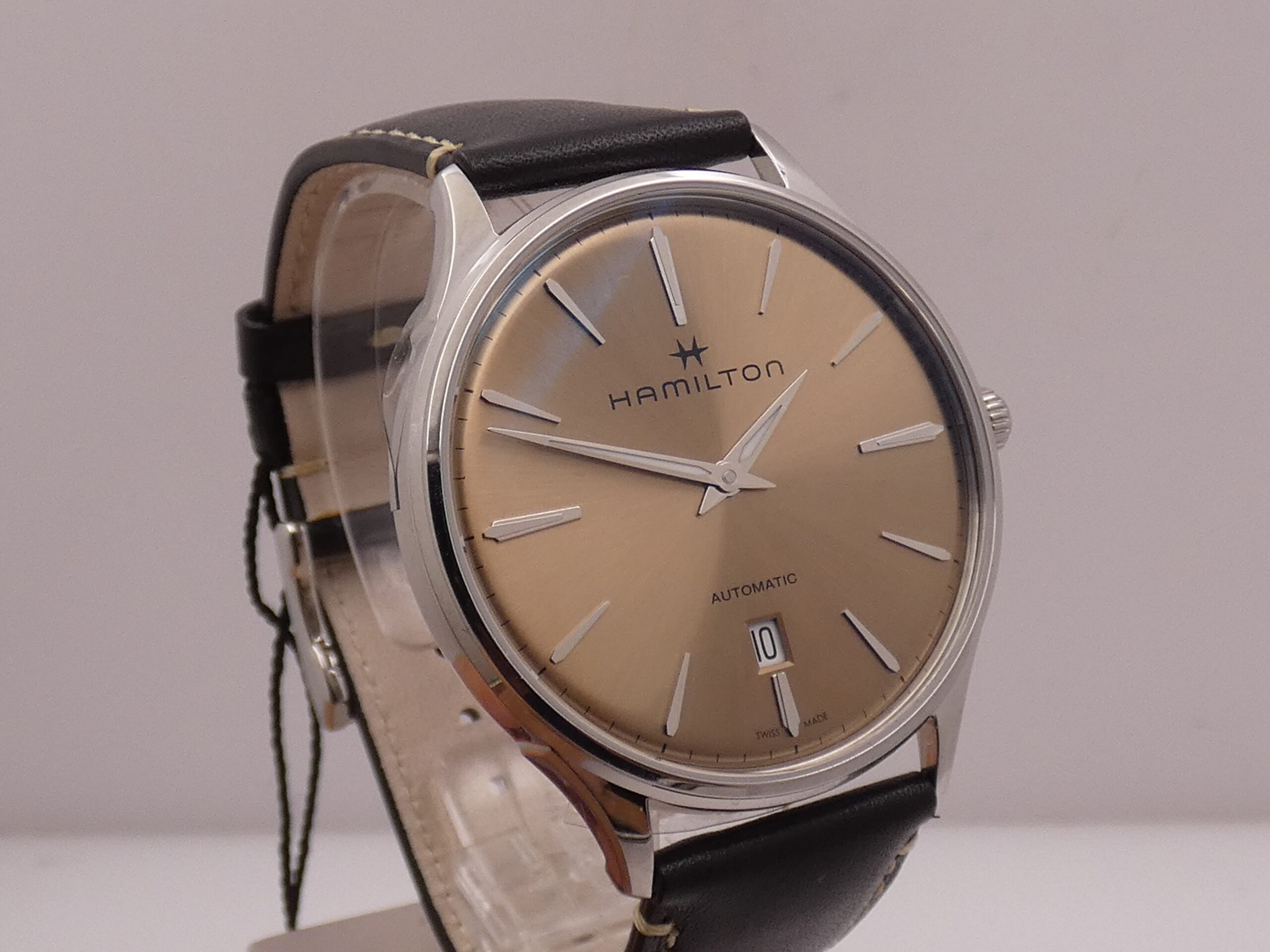 Hamilton Jazzmaster Thinline NEW BOX&PAPERS Beige Soleil Dial Automatico Acciaio Ref. H385250 - immagine 11