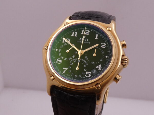 Cronografo Ebel Le Modulor 1911 Oro Massiccio 18Kt Automatico Chronometer '90s Black Dial 8137241