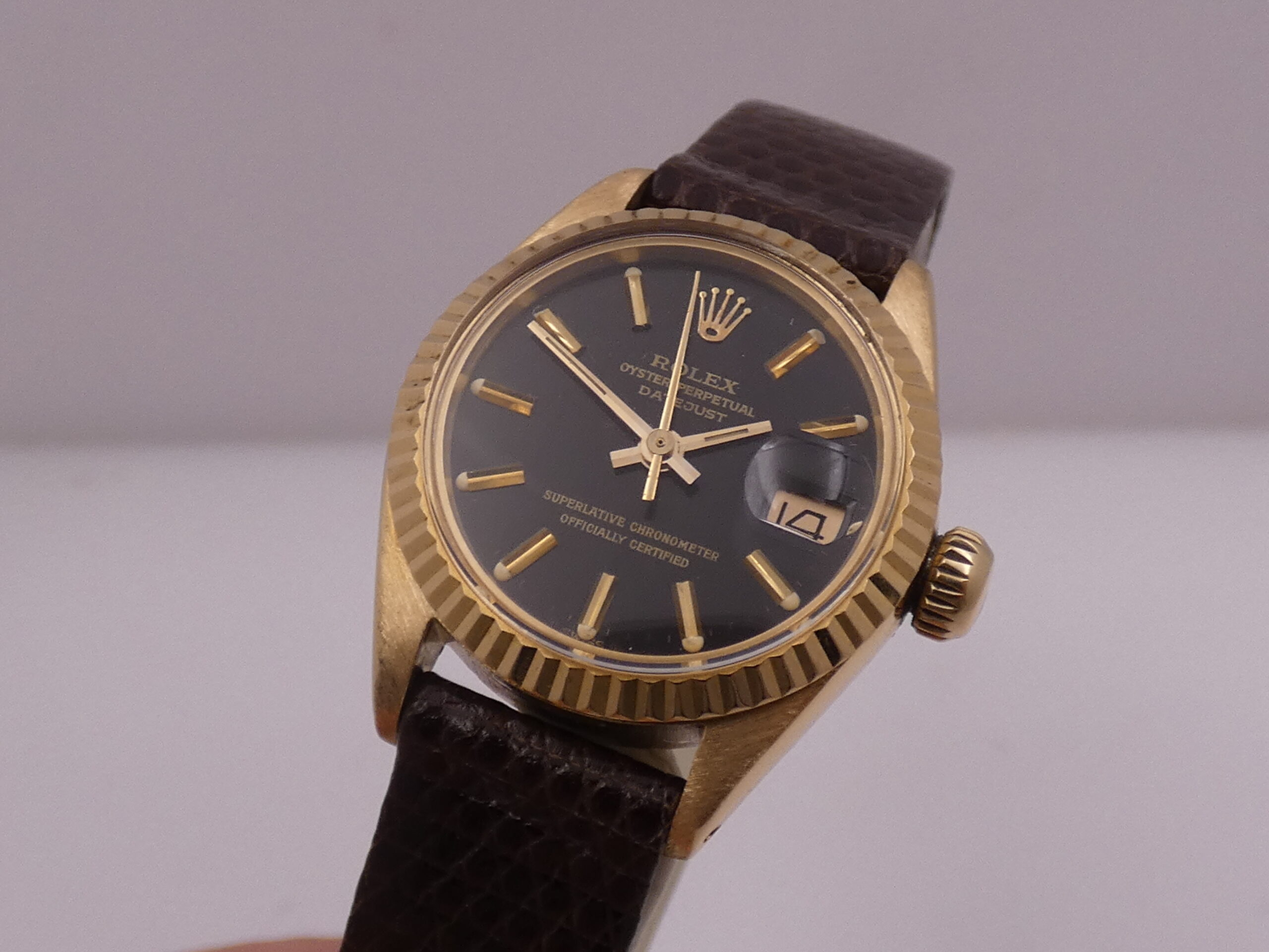 Rolex Lady-Datejust 6916 GILT DIAL Oro Massiccio 18Kt ANNO 1973 Automatico Wonderful Watch - immagine 10