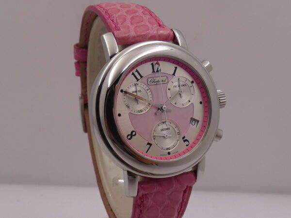 Cronografo Chopard Mille Miglia 12/8900 33mm PINK M.O.P. DIAL TOP CONDITION For Ladies EDIZIONE LIMITATA DI 2000PZ AL MONDO Elton John Aids Foundation