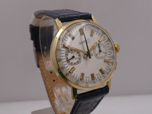Cronografo Eberhard & Co. Bicompax 31007 Oro Massiccio 18Kt Anni 70's Carica Manuale Vintage