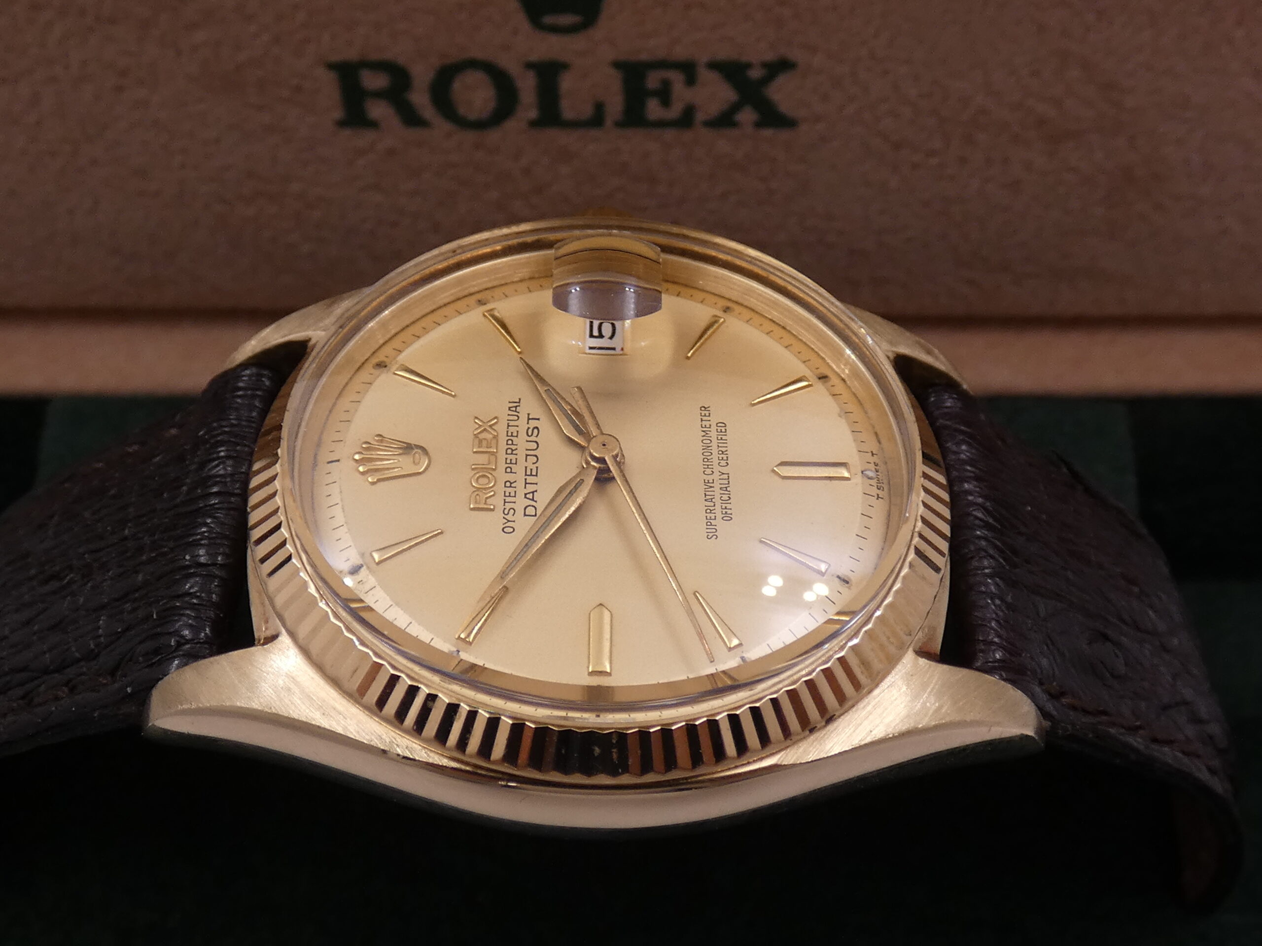 Rolex Datejust 36 6605 Oro Massiccio 18Kt ANNO 1973 Automatic Butterfly Rotor Vintage Watch - immagine 11