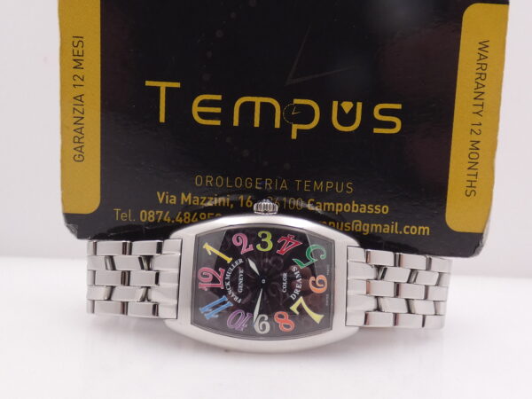 Franck Muller Color Dreams Curvex Lady 1752 QZ Black Dial With BOX TOP CONDITION Acciaio Braccialato