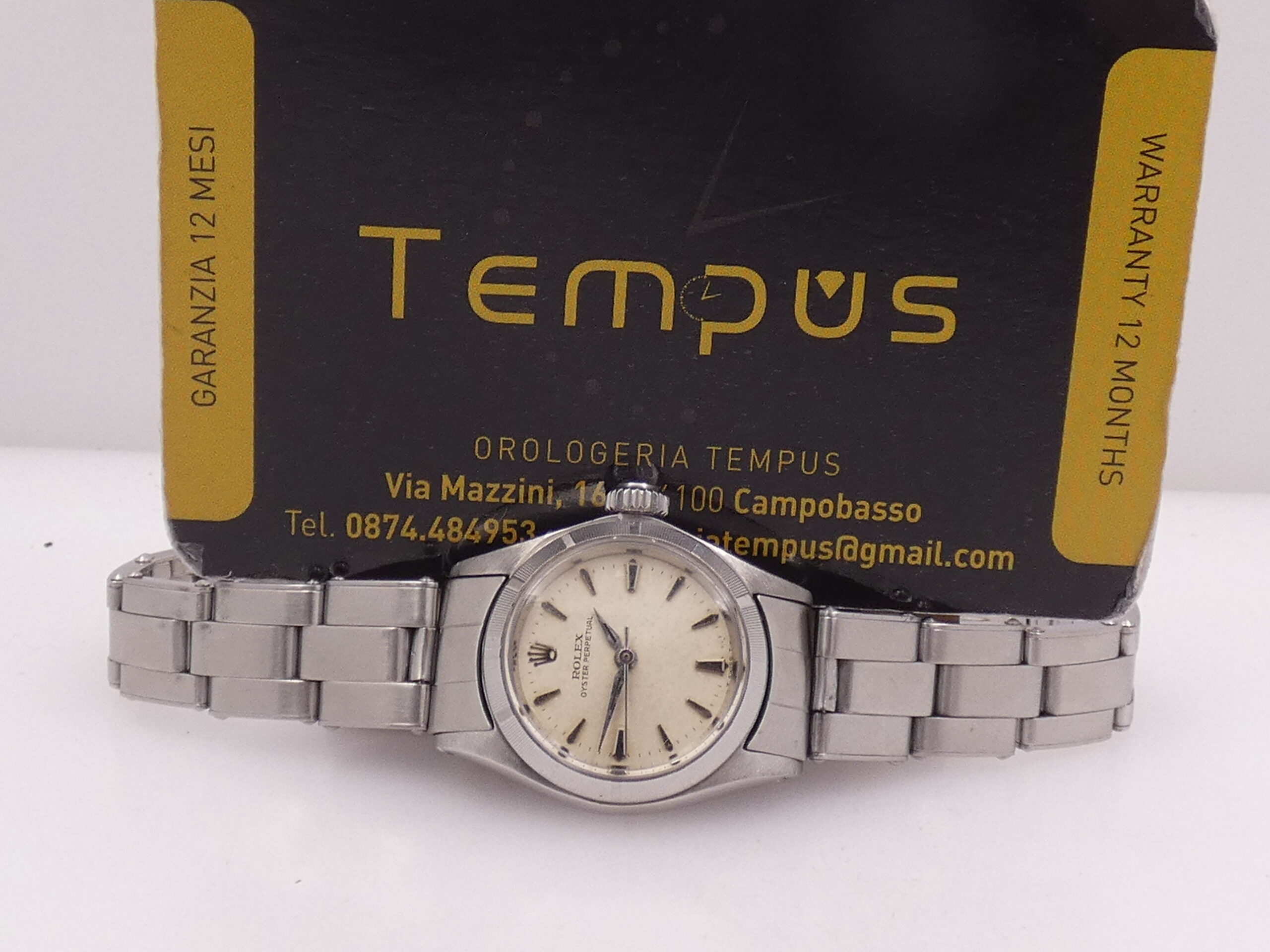 Rolex Oyster Perpetual Lady 26mm 6623 Thunderbird Bezel ANNO 1965 Bracciale a Rivetti Automatico Acciaio - immagine 2