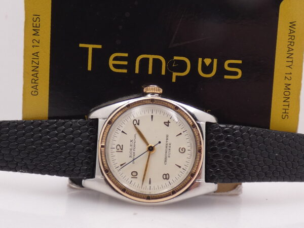 Rolex Oyster Perpetual Ovetto 5015 Bubbleback Lunetta Oro Rosa 18Kt Automatico Vintage Anni 1940's