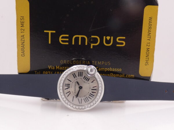 Cartier Ballon Blanc Baron Lady BOX&PAPERS Factory Diamond Bezel ANNO 2021 Acciaio W4BL0002