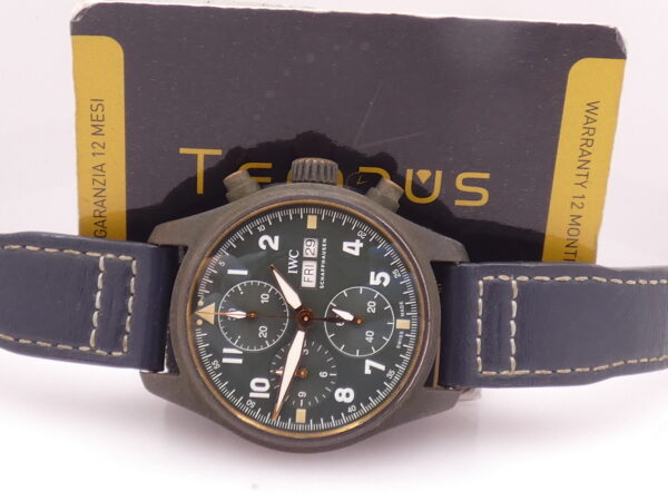 Cronografo IWC Pilot Spitfire Day-Date GREEN DIAL Bronze BOX&PAPERS Anno 2020 Automatico IW3879