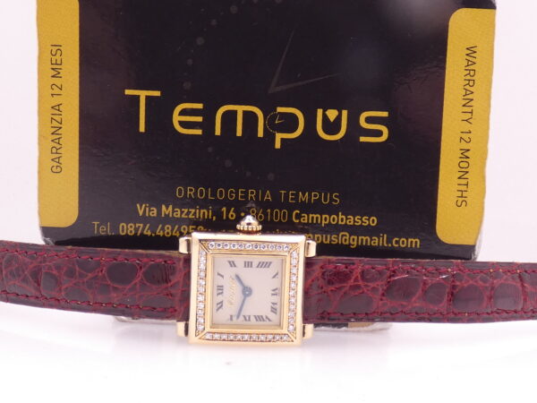 Cartier Paris Trocadero Lady Factory Diamonds Bezel Oro Massiccio 18Kt WA900132