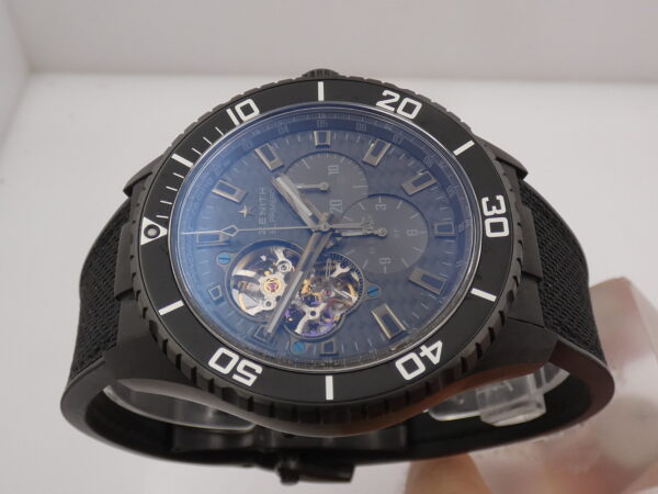 Cronografo Zenith El Primero Stratos Spindrift Open Heart PERFETTE CONDIZIONI BOX&PAPERS Anno 2014 Automatico PVD Nero
