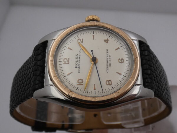 Rolex Oyster Perpetual Ovetto 5015 Bubbleback Lunetta Oro Rosa 18Kt Automatico Vintage Anni 1940's
