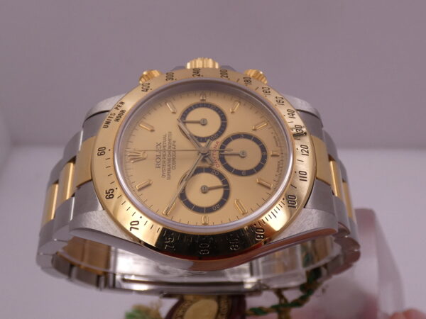 Rolex Daytona Zenith 16523 4 Liner 6 Inverted N.O.S. BOX PAPERS & TAG PRICE Serie L Anno 1990 Automatico Oro 18Kt & Acciaio NEW OLD STOCK!!!