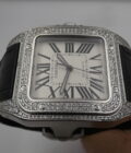 Cartier Santos 100 XL 2656 Diamonds Bezel & Lugs Automatico W20073X8 Anni '2000s Acciaio