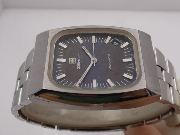 Zenith Surf Automatic ANNI '70s Oversize Tapissè Blue Dial 01-0030-380 Acciaio Braccialato Vintage