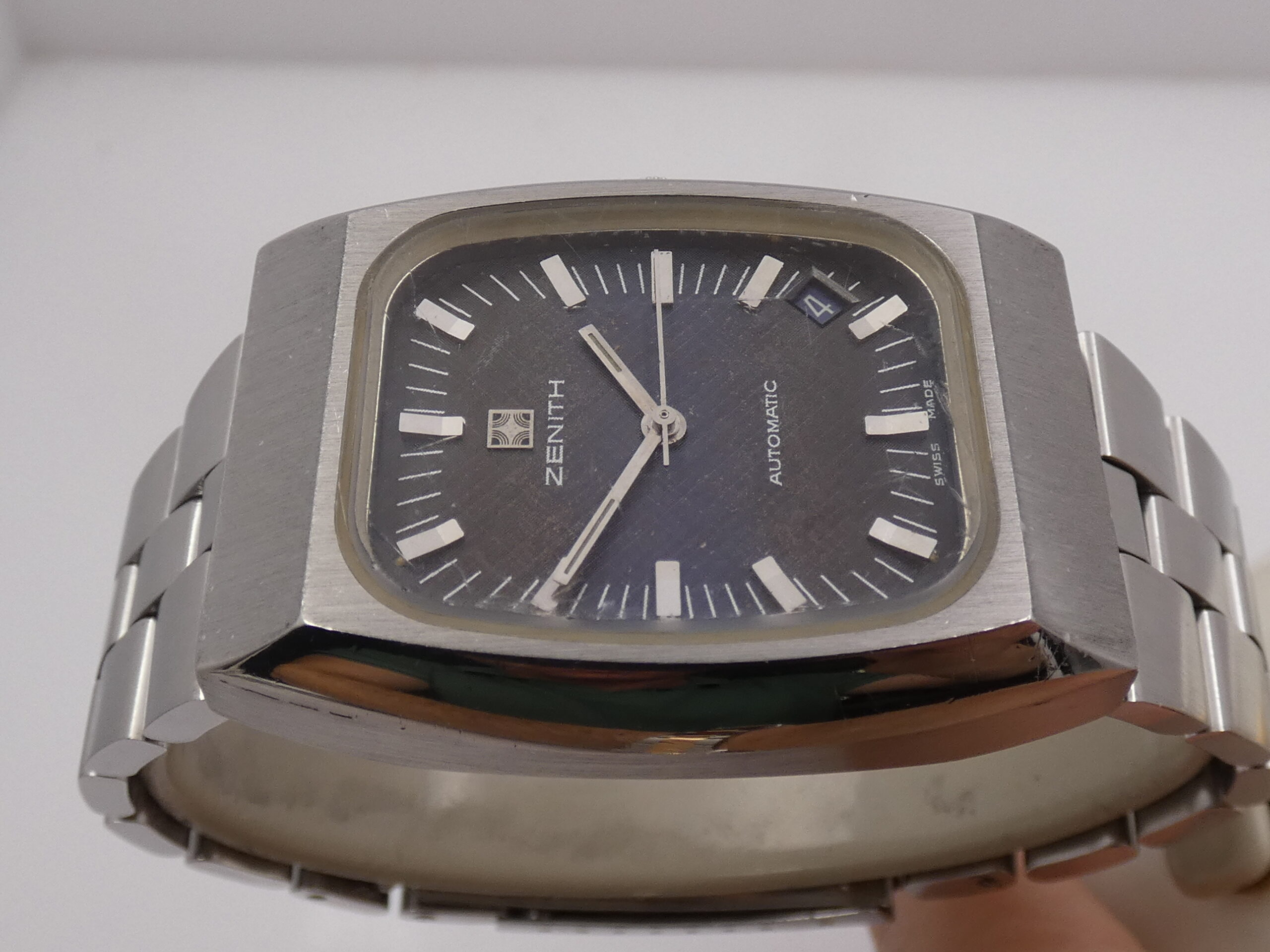 Zenith Surf Automatic ANNI '70s Oversize Tapissè Blue Dial 01-0030-380 Acciaio Braccialato Vintage