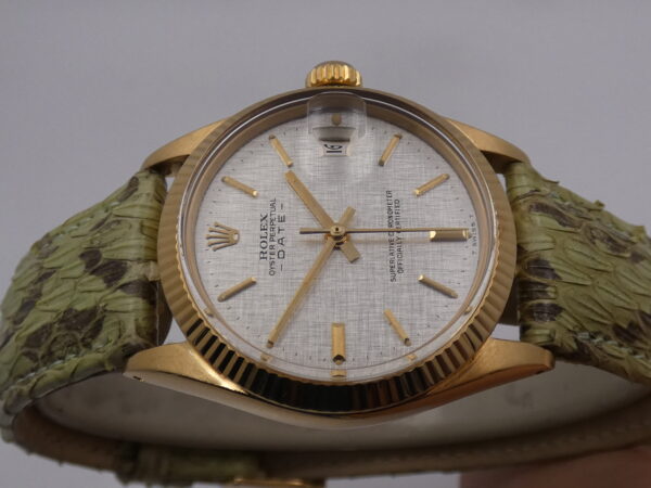 Rolex Oyster Perpetual Date 31 Mid-Size 6827 TOP CONDITION Oro Massiccio 18Kt LINEN DIAL Anno 1972 Automatico Vintage