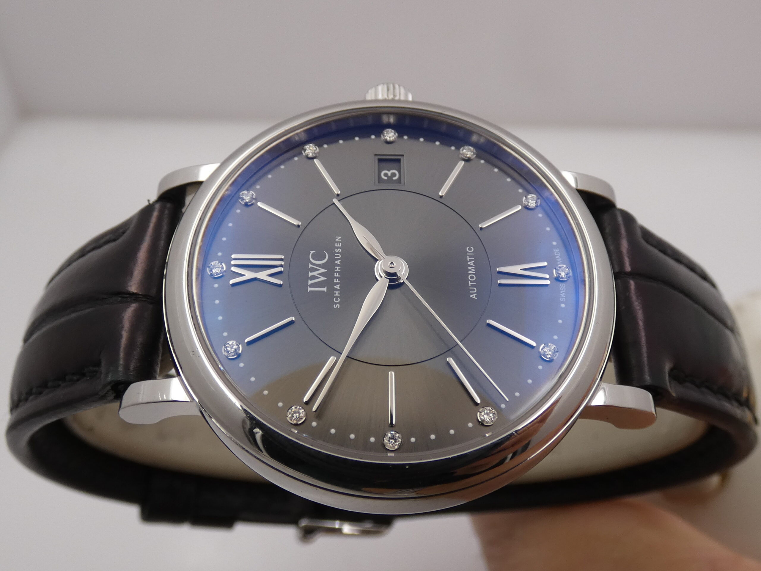 IWC Portofino Automatic 37mm DIAMONDS DIAL BOX&PAPERS Anno 2018 IW458102 Acciaio