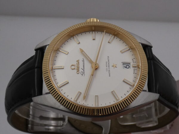 Omega Globemaster Constellation Cronometro Co-Axial GHIERA ORO 18Kt BOX&PAPERS Anno 2016 PIE PAN DIAL Automatico Acciaio 130.23.39.21.02.001