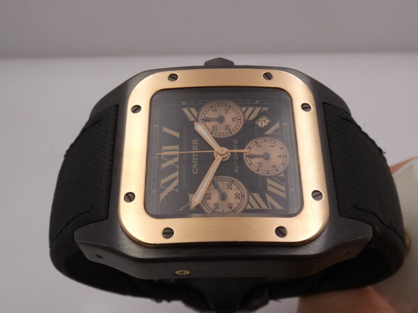 Cartier Santos 100 XL Acciaio & Titanio BOX&PAPERS Ghiera Oro Rosa 18Kt ANNO 2019 Automatico W2020004 - 3104