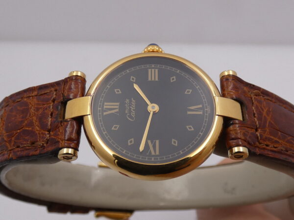 Cartier Must Gold Mantel Tank Vermeil Lady 590004 N.O.S. BOX&PAPERS Silver 925 18Kt G.F. ANNI '90