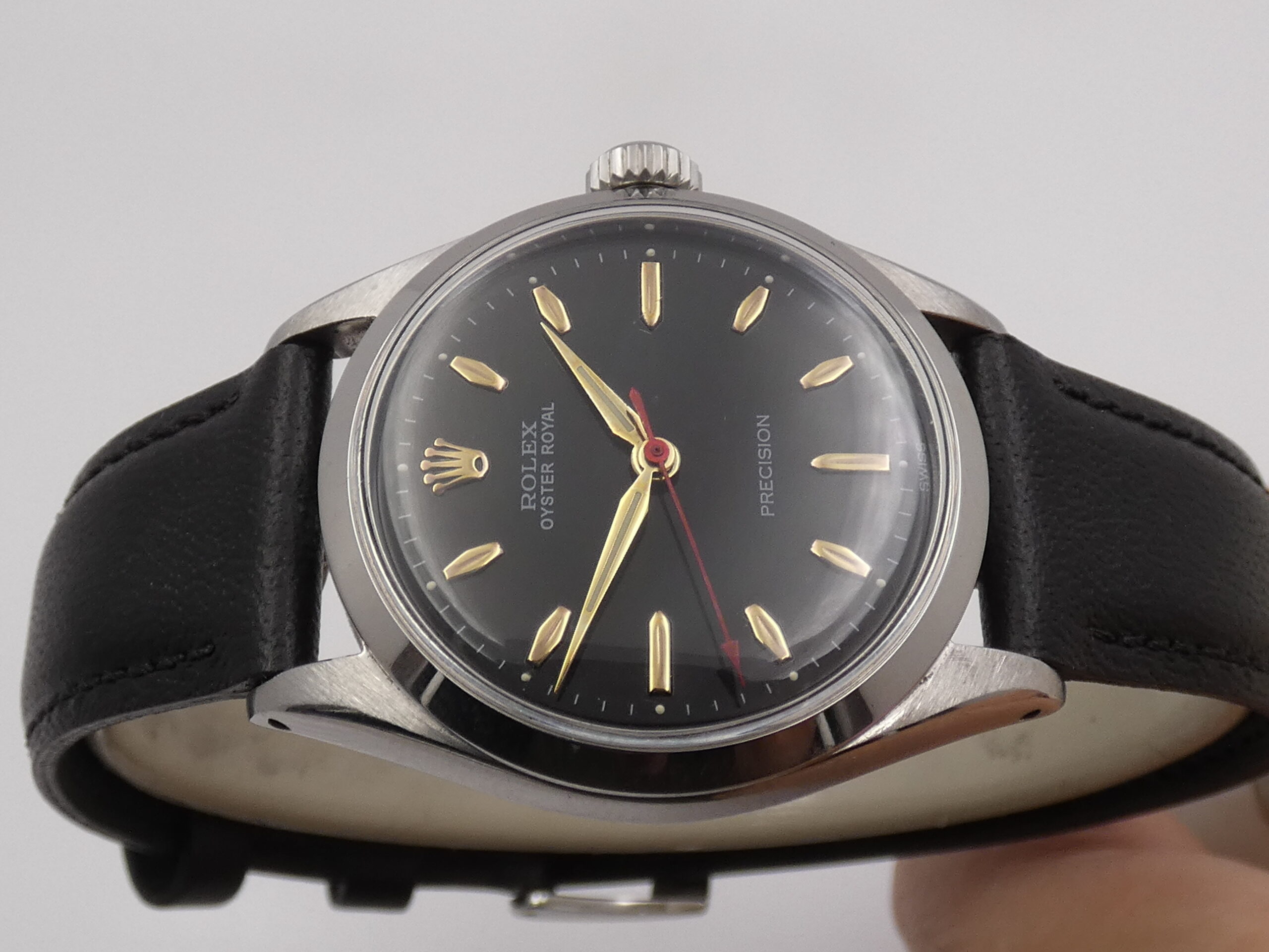 Rolex Oyster Royal Precision 6444 Mid-Size FROM 1957 Black Dial Carica Manuale Acciaio Vintage
