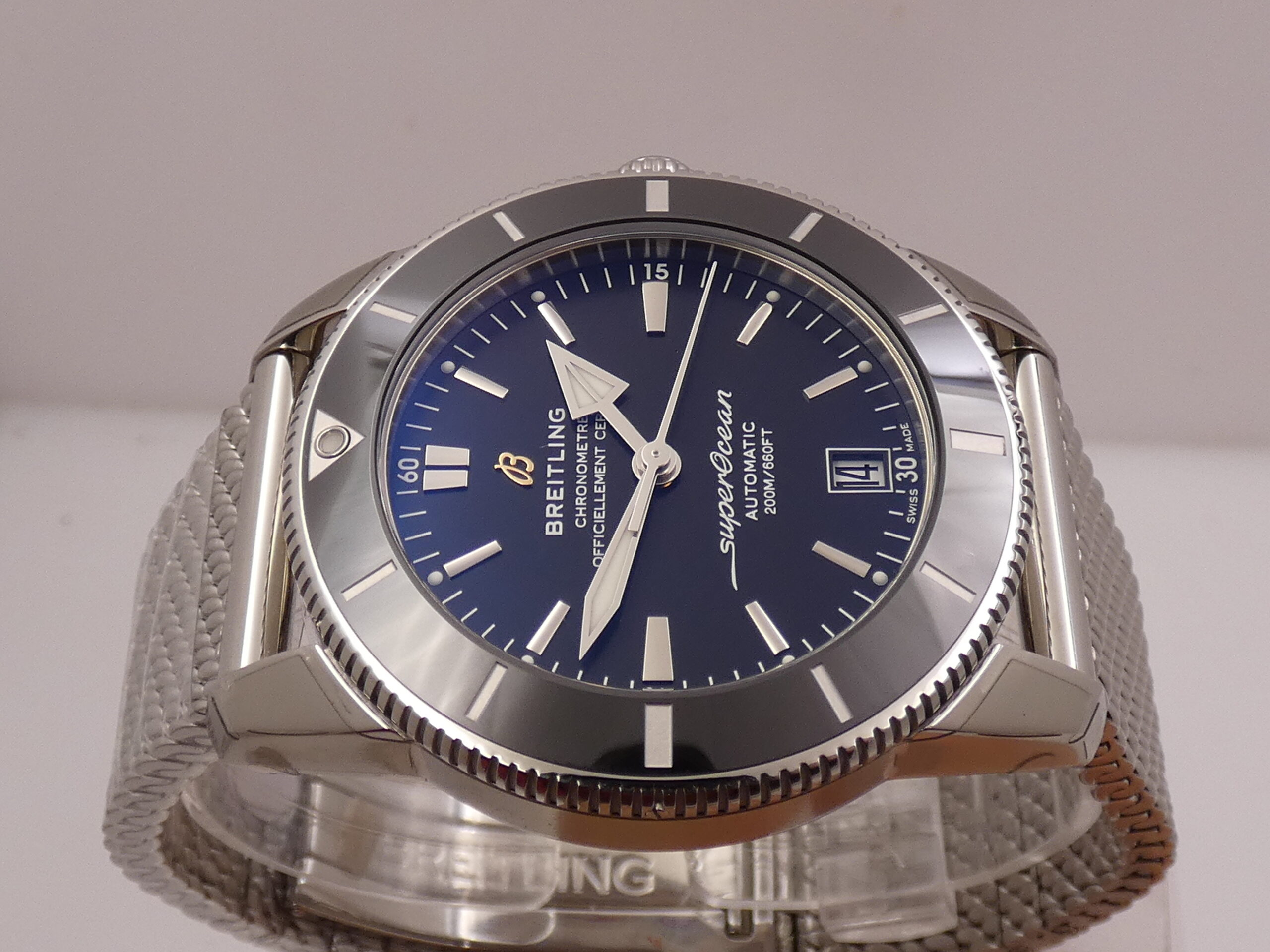 Breitling Superocean Heritage II 42 AB2010 N.O.S. FULL STICKERED WITH BOX Automatico New Old Stock Bracciale Mesh