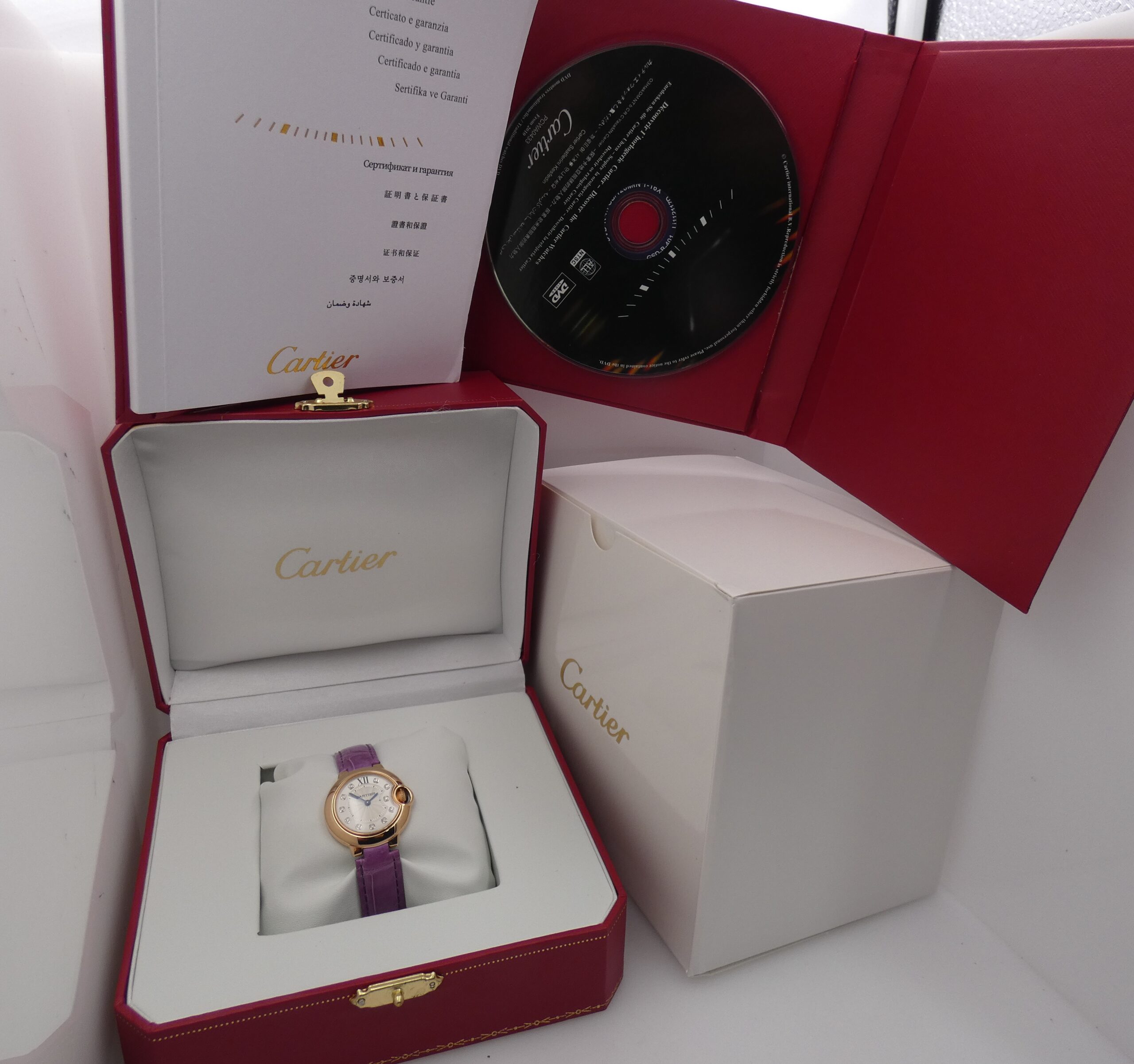 Cartier Ballon Bleu 28mm 3007 Lady Diamonds Dial Oro Rosa 18Kt LIKE NEW With PAPERS Anno 2013 WE902050 - immagine 11